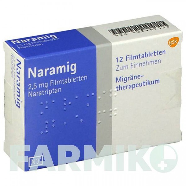 НАРАМИГ (NARAMIG) таблетки 12 шт - Наратриптан GLAXOSMITHKLINE