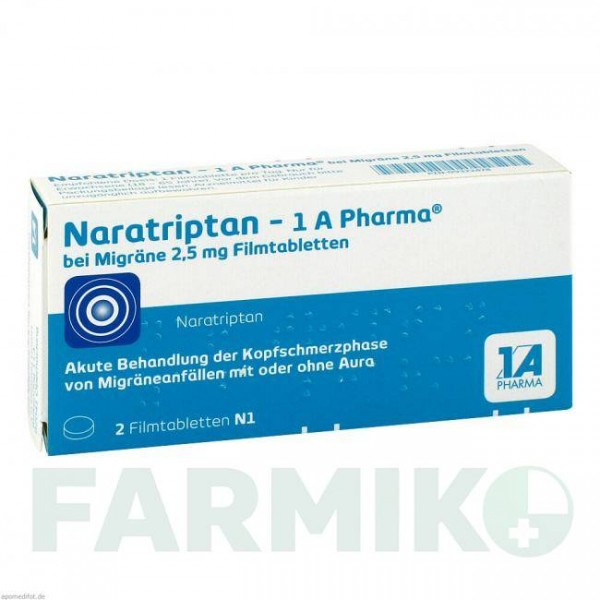 НАРАТРИПТАН (NARATRIPTAN) 2,5 мг таблетки 2 шт - Наратриптан 1 A PHARMA
