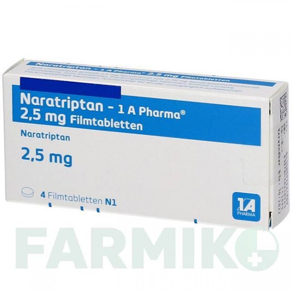 НАРАТРИПТАН (NARATRIPTAN) 2,5 мг таблетки 4 шт - Наратриптан 1 A PHARMA