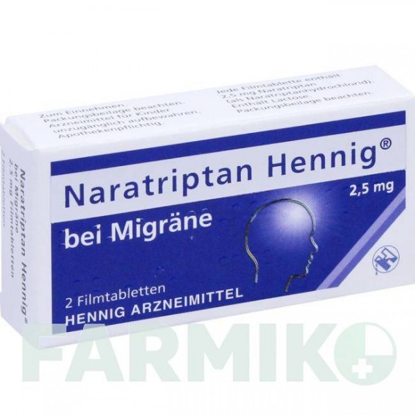 НАРАТРИПТАН (NARATRIPTAN) 2,5 мг таблетки 2 шт - Наратриптан HENNIG