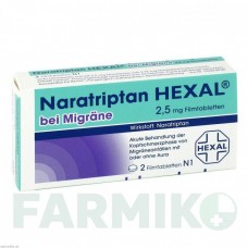 НАРАТРИПТАН (NARATRIPTAN) 2,5 мг таблетки 2 шт - Наратриптан HEXAL
