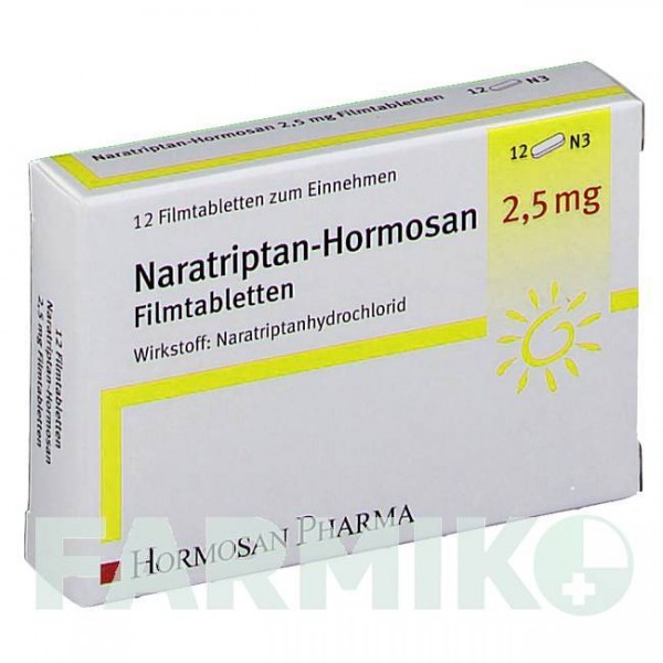 НАРАТРИПТАН (NARATRIPTAN) 2,5 мг таблетки 12 шт - Наратриптан HORMOSAN PHARMA