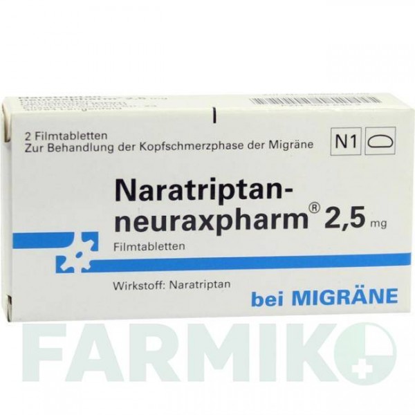 НАРАТРИПТАН (NARATRIPTAN) 2,5 мг таблетки 2 шт - Наратриптан NEURAXPHARM