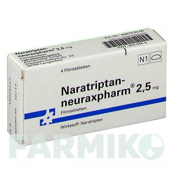 НАРАТРИПТАН (NARATRIPTAN) 2,5 мг таблетки 4 шт - Наратриптан NEURAXPHARM