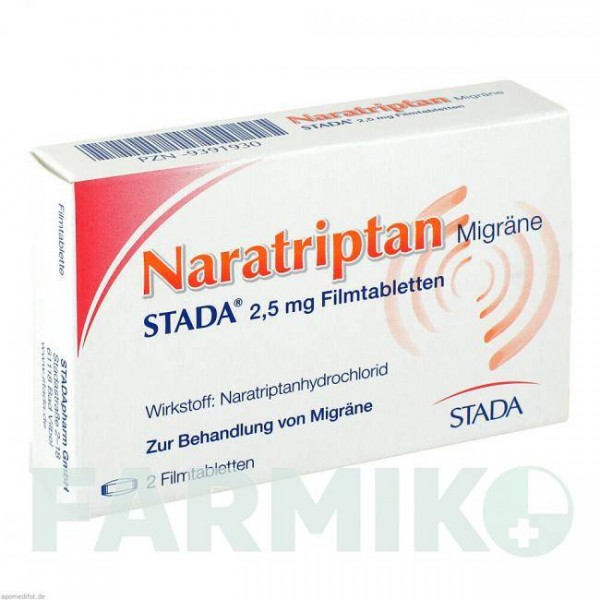 НАРАТРИПТАН (NARATRIPTAN) 2,5 мг таблетки 2 шт - Наратриптан STADA
