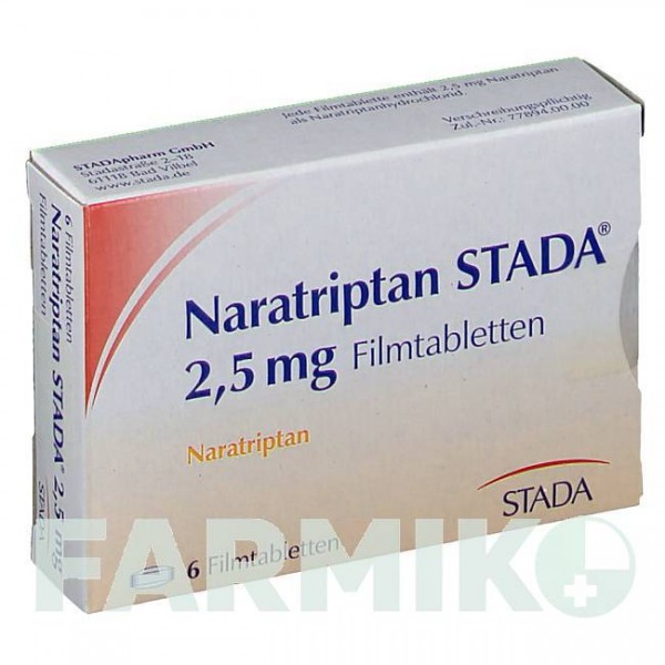 НАРАТРИПТАН (NARATRIPTAN) 2,5 мг таблетки 6 шт - Наратриптан STADAPHARM