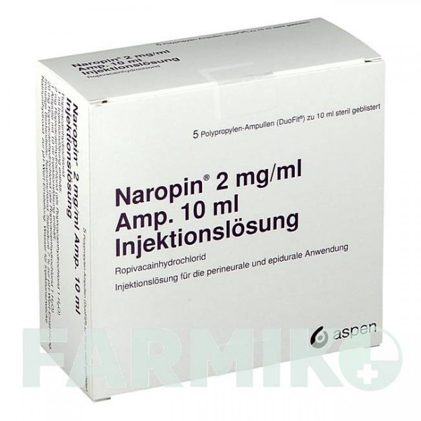НАРОПИН (NAROPIN) 2 мг/мл раствор 5x10 мл - Ропивакаин ASPEN