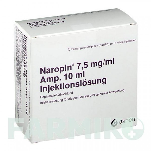 НАРОПИН (NAROPIN) 7,5 мг/мл раствор 5x10 мл - Ропивакаин ASPEN