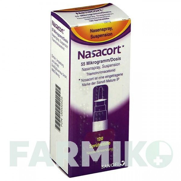 НАЗАКОРТ (NASACORT) 55 мкг/доза 120 доз спрей 1 набор - Триамцинолон KOHLPHARMA