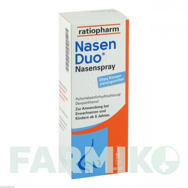 НАЗЕНДУО (NASENDUO) спрей 10 мл - Ксилометазолин RATIOPHARM