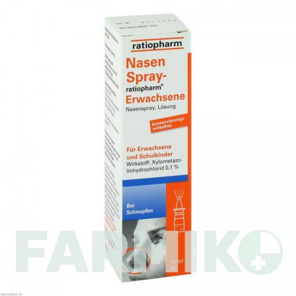 НАЗЕНСПРЕЙ (NASENSPRAY) спрей 10 мл - Ксилометазолін RATIOPHARM