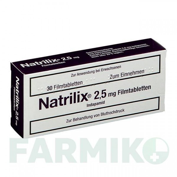 НАТРИЛИКС (NATRILIX) 2,5 мг таблетки 30 шт - Индапамид SERVIER
