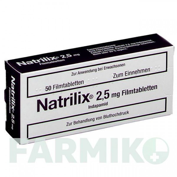НАТРИЛИКС (NATRILIX) 2,5 мг таблетки 50 шт - Индапамид SERVIER
