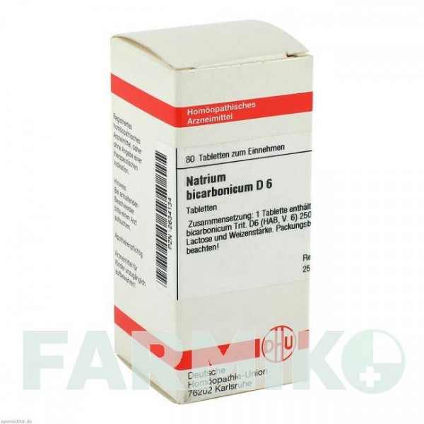 НАТРИУМ БИКАРБОНИКУМ (NATRIUM BICARBONICUM) D 6 таблетки 80 шт - Гомеопатия DHU