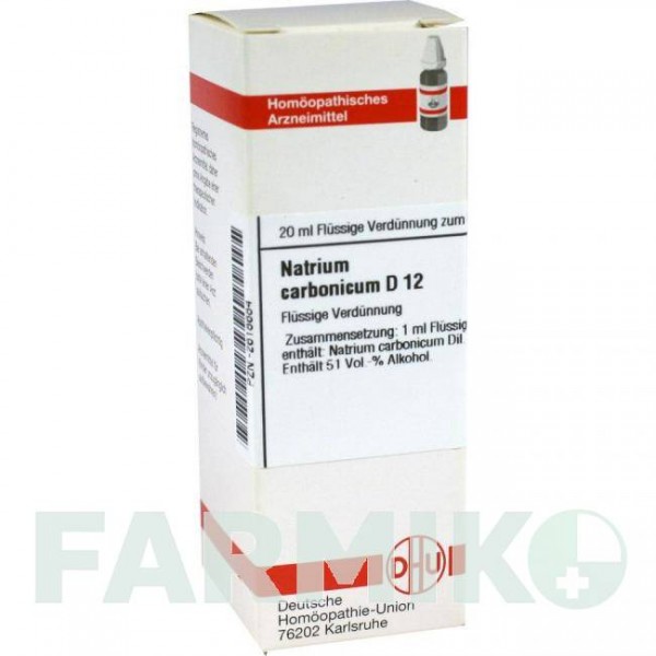 НАТРИУМ КАРБОНИКУМ (NATRIUM CARBONICUM) D 12 раствор 20 мл - Гомеопатия DHU