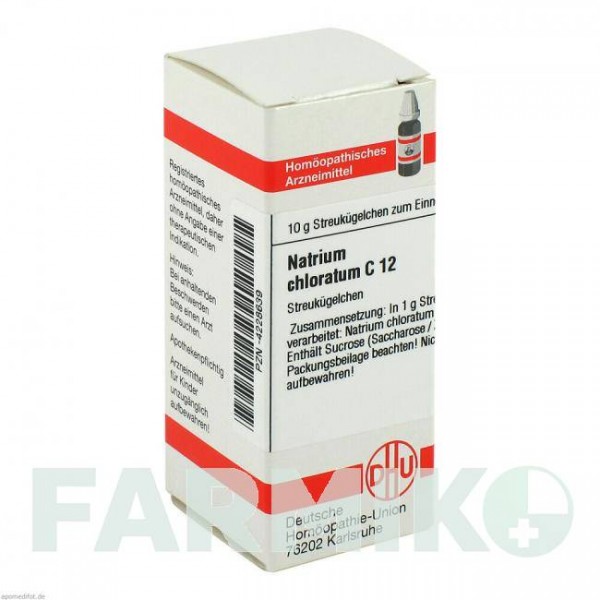 НАТРИУМ ХЛОРАТУМ (NATRIUM CHLORATUM) C 12 глобули 10 г - Гомеопатия DHU