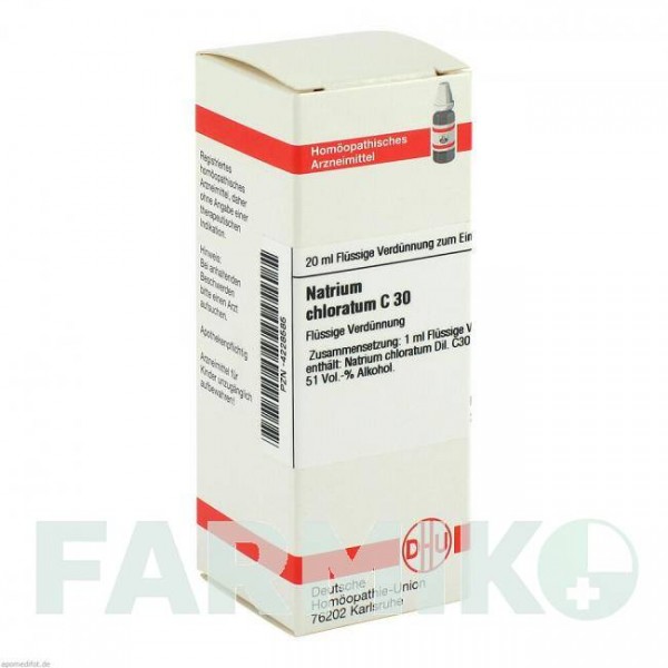 НАТРИУМ ХЛОРАТУМ (NATRIUM CHLORATUM) C 30 раствор 20 мл - Гомеопатия DHU