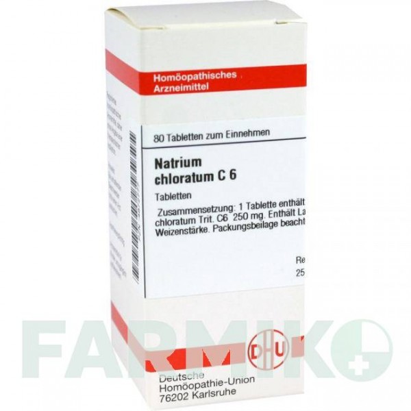 НАТРИУМ ХЛОРАТУМ (NATRIUM CHLORATUM) C 6 таблетки 80 шт - Гомеопатия DHU