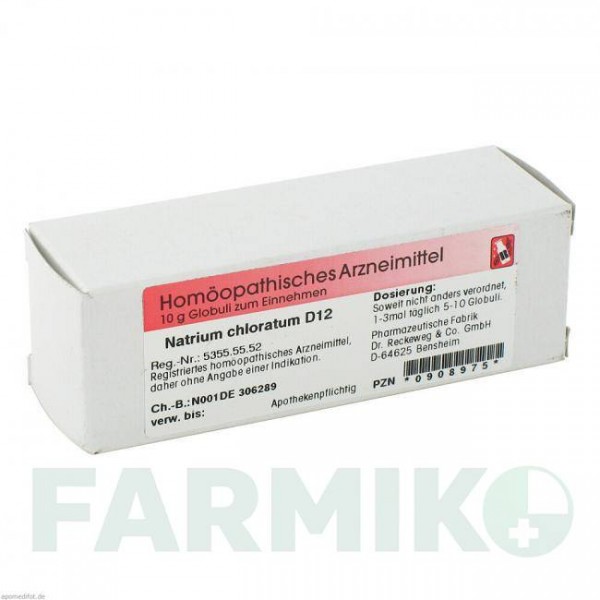 НАТРІУМ ХЛОРАТУМ (NATRIUM CHLORATUM) D 12 глобули 10 г - Гомеопатія DR.RECKEWEG