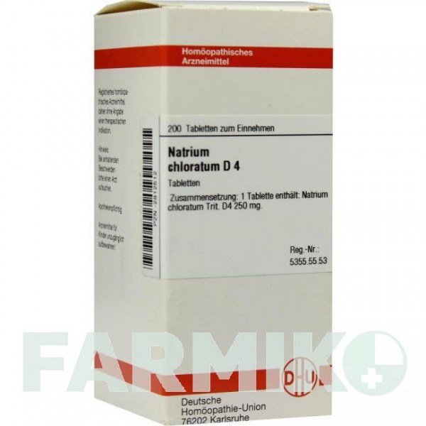 НАТРИУМ ХЛОРАТУМ (NATRIUM CHLORATUM) D 4 таблетки 200 шт - Гомеопатия DHU