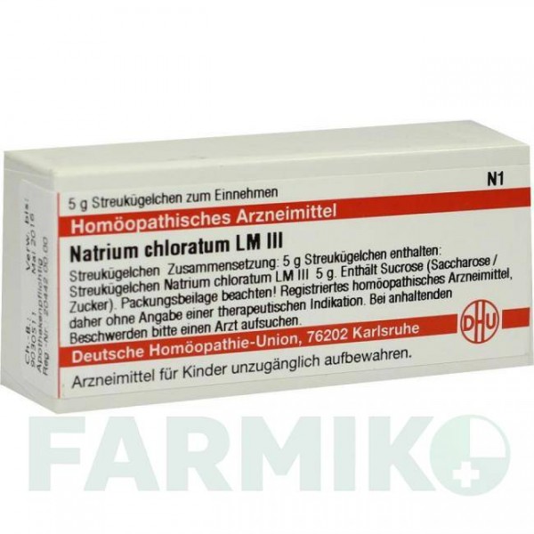 НАТРИУМ ХЛОРАТУМ (NATRIUM CHLORATUM) LM III глобули 5 г - Гомеопатия DHU