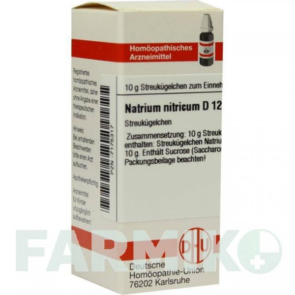 НАТРИУМ НИТРИКУМ (NATRIUM NITRICUM) D 12 глобули 10 г - Гомеопатия DHU