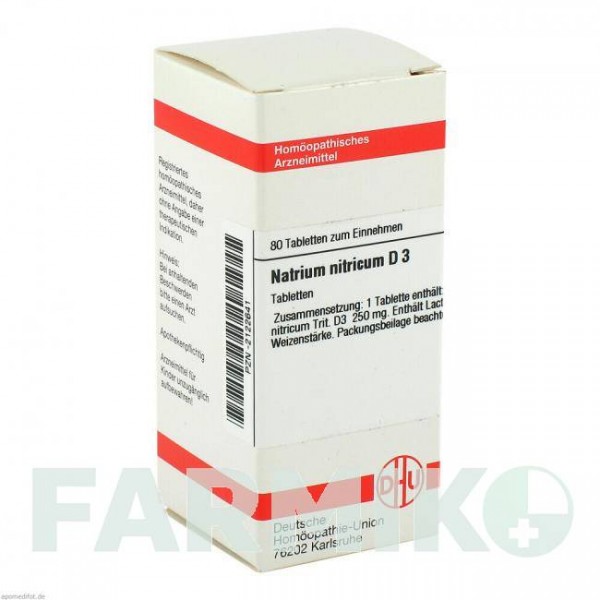НАТРИУМ НИТРИКУМ (NATRIUM NITRICUM) D 3 таблетки 80 шт - Гомеопатия DHU