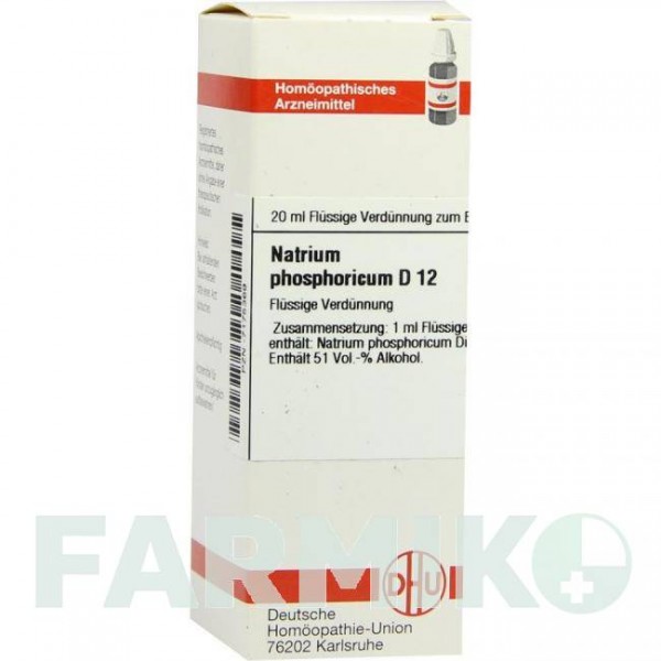 НАТРИУМ ФОСФОРИКУМ (NATRIUM PHOSPHORICUM) D 12 раствор 20 мл - Гомеопатия DHU