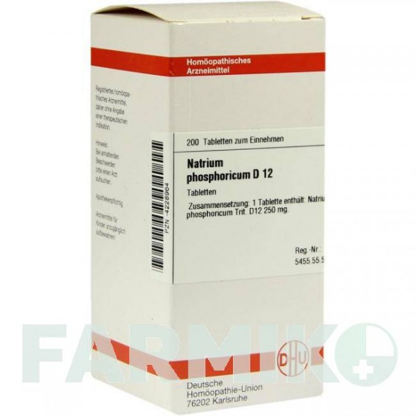 НАТРИУМ ФОСФОРИКУМ (NATRIUM PHOSPHORICUM) D 12 таблетки 200 шт - Гомеопатия DHU