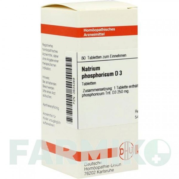 НАТРИУМ ФОСФОРИКУМ (NATRIUM PHOSPHORICUM) D 3 таблетки 80 шт - Гомеопатия DHU