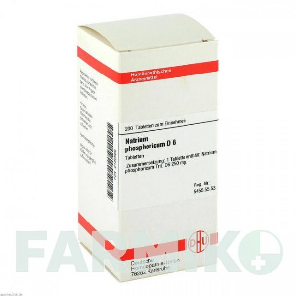 НАТРИУМ ФОСФОРИКУМ (NATRIUM PHOSPHORICUM) D 6 таблетки 200 шт - Гомеопатия DHU