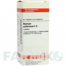 НАТРИУМ СУЛЬФУРИКУМ (NATRIUM SULFURICUM) C 6 таблетки 80 шт - Гомеопатия DHU