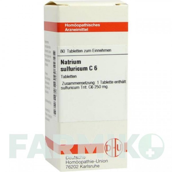 НАТРИУМ СУЛЬФУРИКУМ (NATRIUM SULFURICUM) C 6 таблетки 80 шт - Гомеопатия DHU