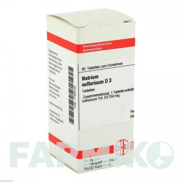 НАТРИУМ СУЛЬФУРИКУМ (NATRIUM SULFURICUM) D 3 таблетки 80 шт - Гомеопатия DHU