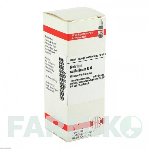 НАТРИУМ СУЛЬФУРИКУМ (NATRIUM SULFURICUM) D 6 раствор 20 мл - Гомеопатия DHU