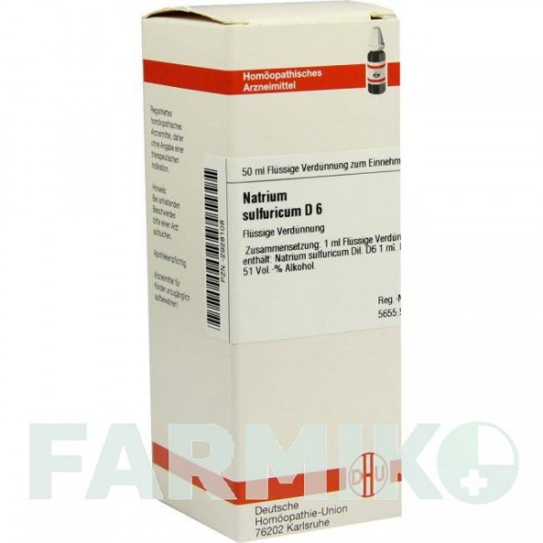 НАТРИУМ СУЛЬФУРИКУМ (NATRIUM SULFURICUM) D 6 раствор 50 мл - Гомеопатия DHU
