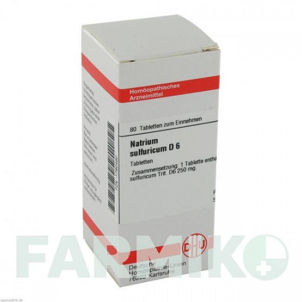 НАТРИУМ СУЛЬФУРИКУМ (NATRIUM SULFURICUM) D 6 таблетки 80 шт - Гомеопатия DHU