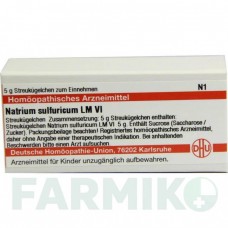 НАТРИУМ СУЛЬФУРИКУМ (NATRIUM SULFURICUM) LM VI глобули 5 г - Гомеопатия DHU
