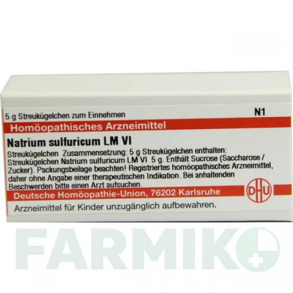 НАТРИУМ СУЛЬФУРИКУМ (NATRIUM SULFURICUM) LM VI глобули 5 г - Гомеопатия DHU