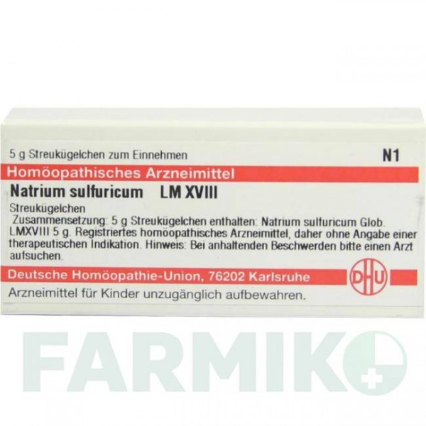 НАТРИУМ СУЛЬФУРИКУМ (NATRIUM SULFURICUM) LM XVIII глобули 5 г - Гомеопатия DHU