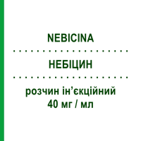 НЕБІЦИН (NEBICINA) 40 мг/мл розчин ін’єкційний 1 мл - Тобраміцин TEOFARMA