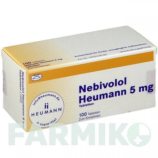 НЕБІВОЛОЛ (NEBIVOLOL) 5 мг таблетки 100 шт - Небіволол HEUMANN PHARMA