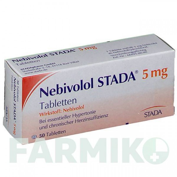НЕБІВОЛОЛ (NEBIVOLOL) 5 мг таблетки 50 шт - Небіволол STADAPHARM