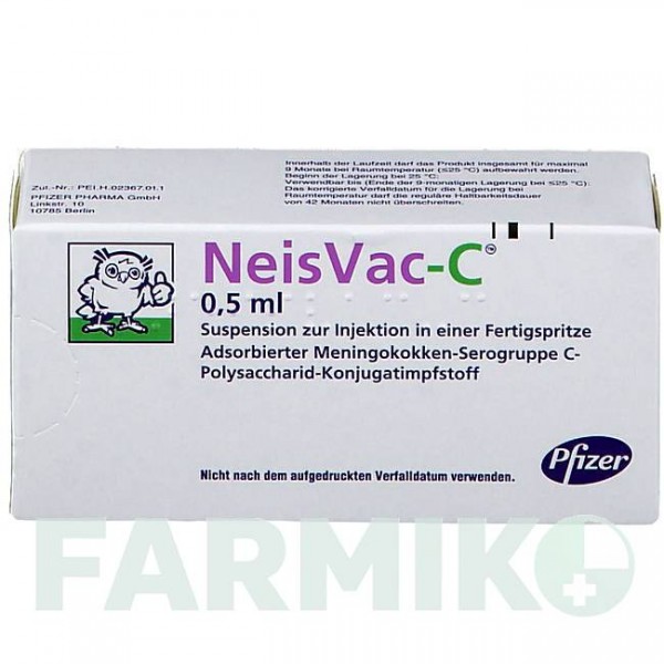 НЕЙСВАК (NEISVAC) суспензия 1 шт - Менингококковый С антиген PFIZER