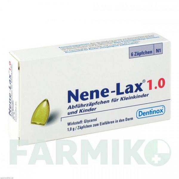 НЕНЕ ЛАКС (NENE LAX) 1,0 суппозитории 6 шт - Глицерин DENTINOX GESELLSCHAFT