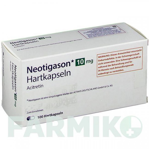 НЕОТИГАЗОН (NEOTIGASON) 10 капсули 100 шт - Ацитретин KOHLPHARMA