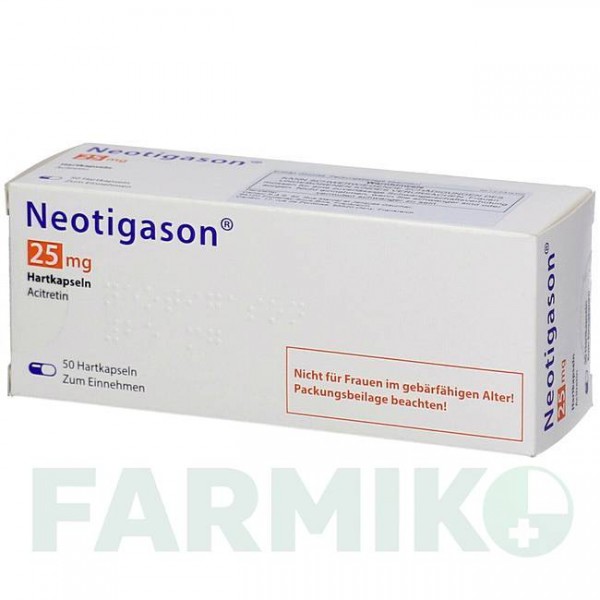 НЕОТИГАЗОН (NEOTIGASON) 25 капсули 50 шт - Ацитретин AXICORP PHARMA
