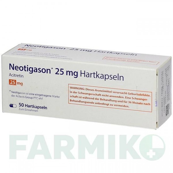 НЕОТИГАЗОН (NEOTIGASON) 25 капсулы 50 шт - Ацитретин KOHLPHARMA
