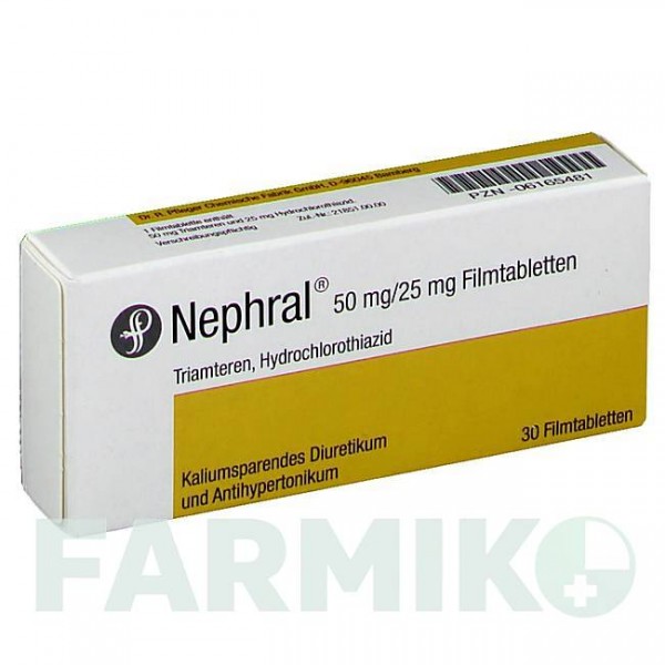 НЕФРАЛ (NEPHRAL) таблетки 30 шт - Гидрохлоротиазид, Триамтерен DR.PFLEGER