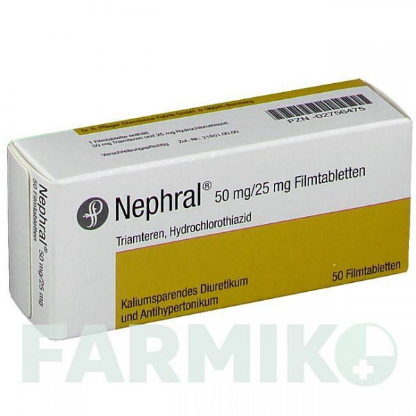 НЕФРАЛ (NEPHRAL) таблетки 50 шт - Гідрохлоротіазид, Триамтерен DR.PFLEGER